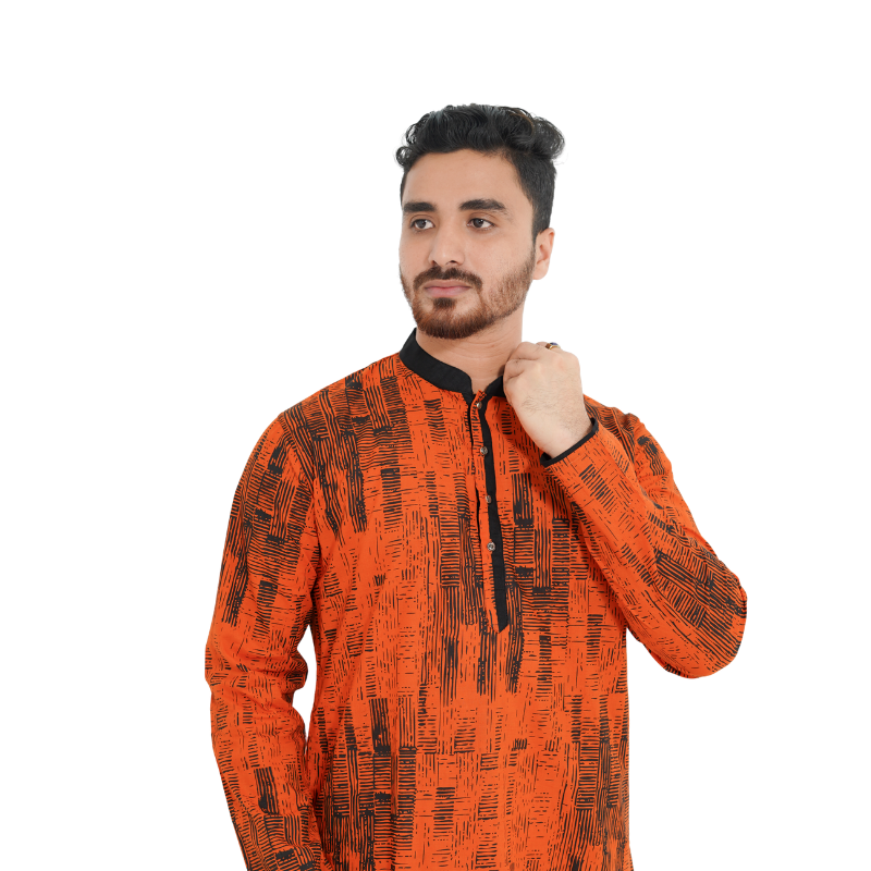 premium cotton screen print panjabi (code oik 001) premium cotton screen print panjabi (code oik 001)