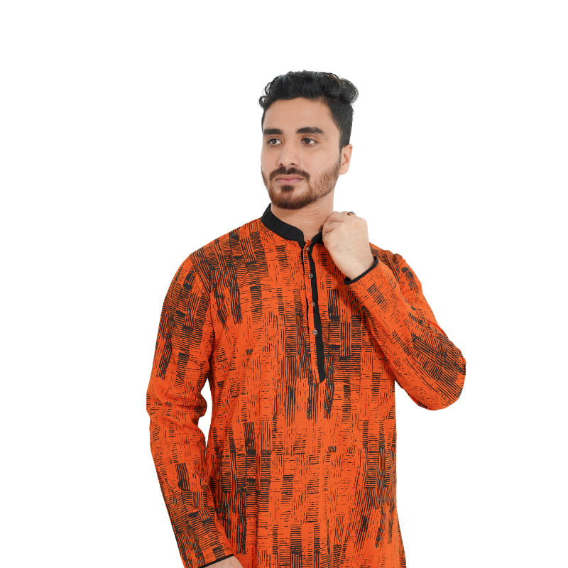premium cotton screen print panjabi (code b 004) premium cotton screen print panjabi (code b 004)