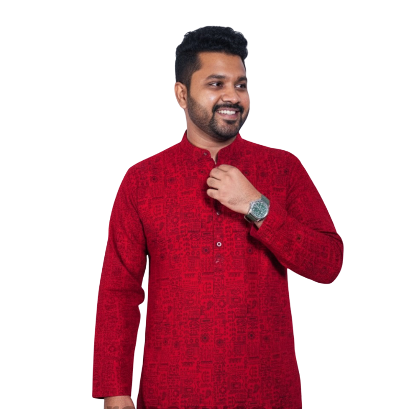 premium cotton screen print panjabi (code oik 001) premium cotton screen print panjabi (code oik 001)